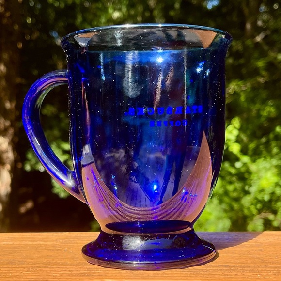 Vintage cobalt blue Starbucks mug, Anchor Hocking glass - Picture 2 of 5